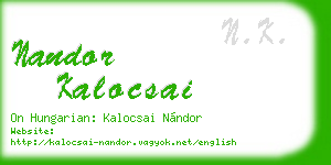 nandor kalocsai business card